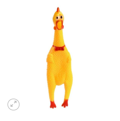 Juguete pollo de goma