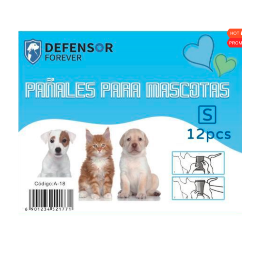 PAÑAL PARA PERRO 12 PIEZAS