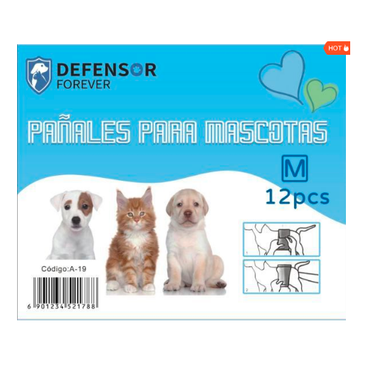 PAÑAL PARA PERRO 12 PIEZAS