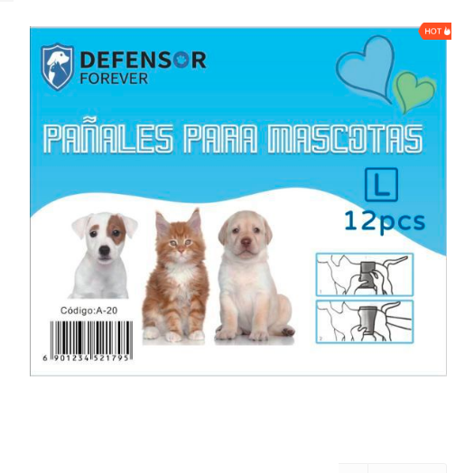 PAÑAL PARA PERRO 12 PIEZAS
